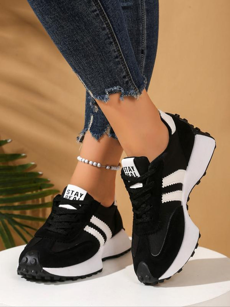 Spring & Fall Trendy Sport Shoes, Pointed Toe Asymmetrical Design, Medium Width, Rubber Sole, Casual Low Top, All-Season Comfort
